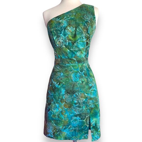 Matching 2 Piece Tie Dye Beach Shell One Sleeve Tank Top & Mini Skirt Summer Set - Picture 2 of 7